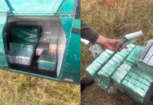 Helicóptero perseguido em MS leva à prisão de 2 e apreensão de 345 kg de cocaína
