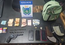 Não deu tempo de fugir: polícia prende suspeito de atirar em homem e apreende revólver em São Gabriel do Oeste